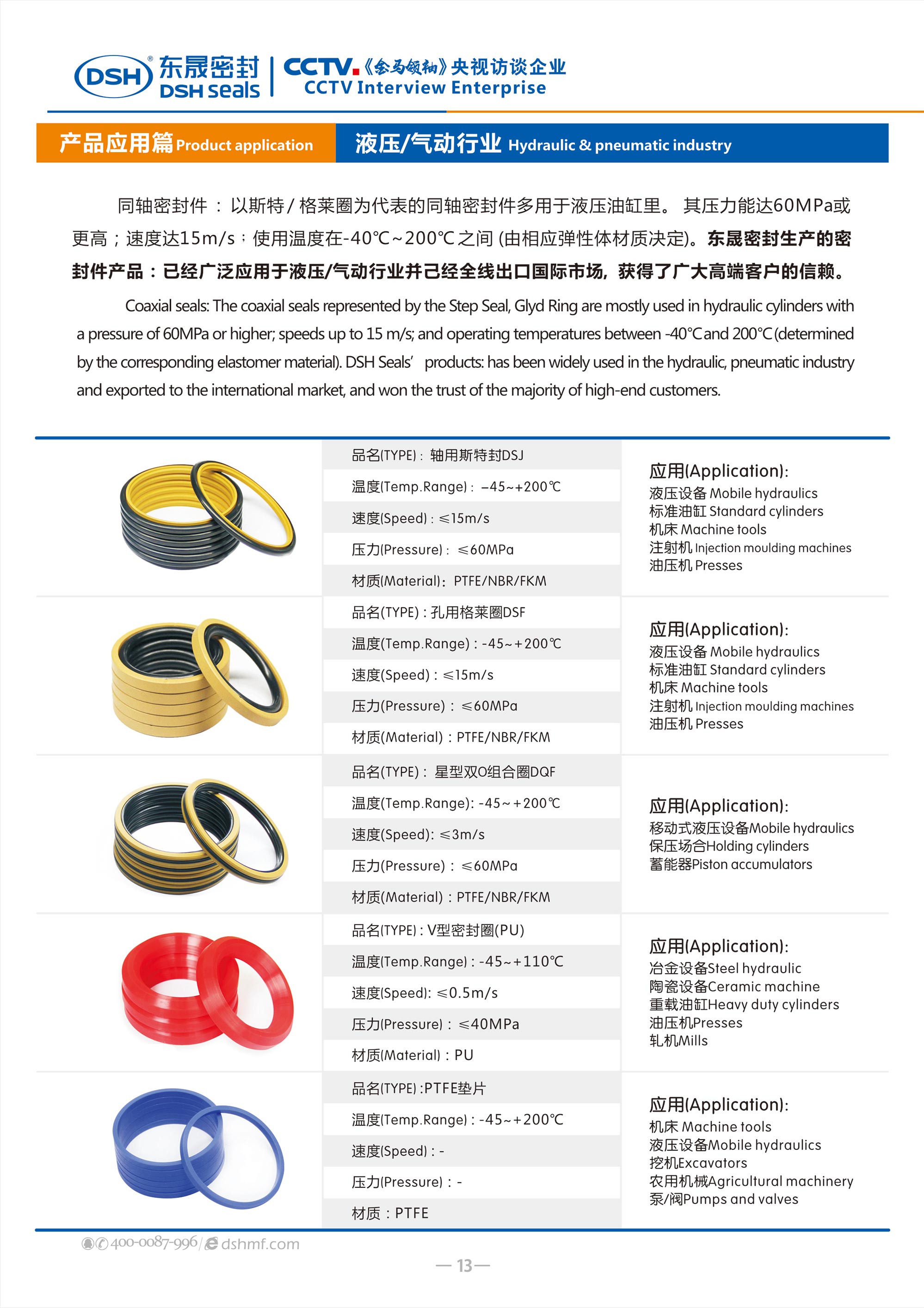 液壓、氣動行業(yè)密封件廠 - 東晟密封生產(chǎn)液壓氣動密封件產(chǎn)品：已經(jīng)廣泛應(yīng)用于液壓、氣動行業(yè)并己經(jīng)全線出口國際市場。