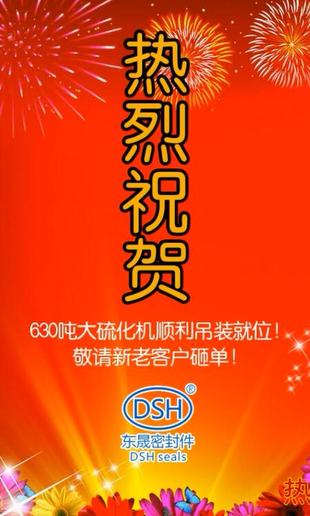 熱烈祝賀：東晟密封件630噸大硫化機順利吊裝就位！敬請新老客戶砸單！